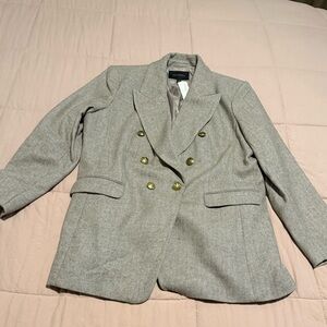 Banana Republic Gray Double-Breasted Women's Blazer
